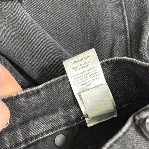 Pacsun High Rise Straight Distressed Black Jeans Raw Hem Cut Edge Button Fly - Picture 8 of 9